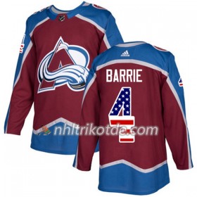 Colorado Avalanche Trikot Tyson Barrie 4 Adidas 2017-2018 Burgundy Rot USA Flag Fashion Authentic - Herren